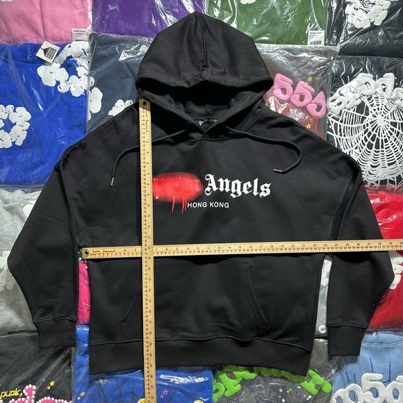 Palm Angels Hong Kong Sprayed Hoodie 'Black' - Picture 2 of 7